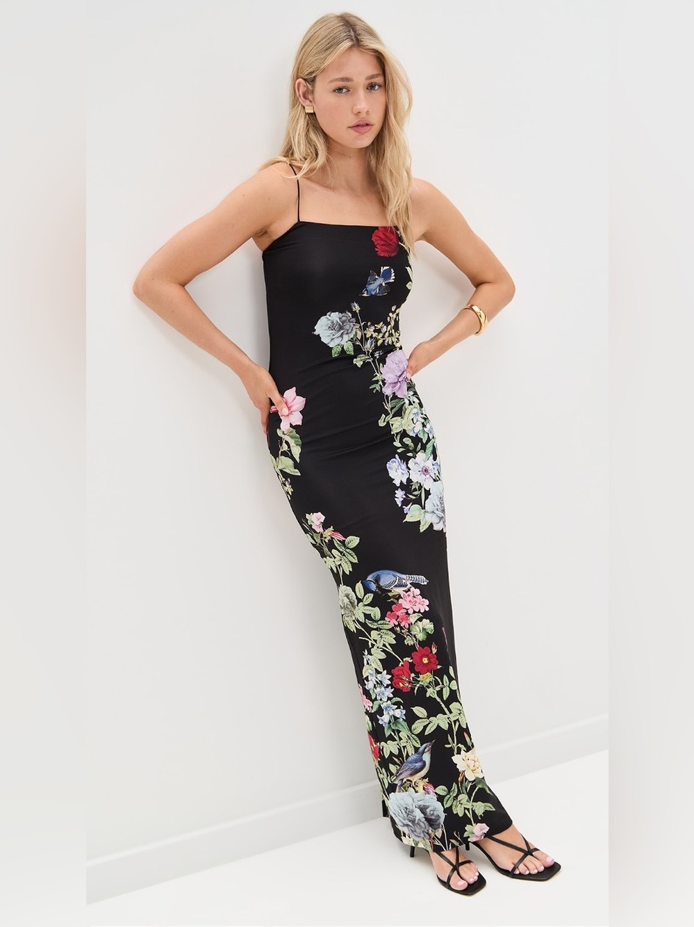 NEW Alice + Olivia Fifi Maxi Dress In Black Size 10 - Picture 5 of 16